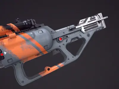 SciFi-Smg gun Low-poly 3D model