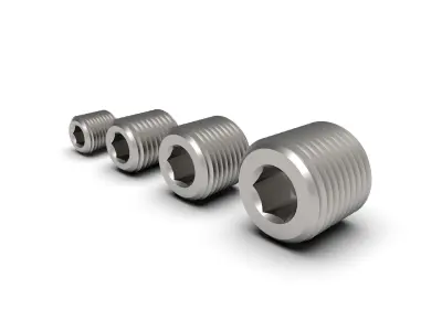 NPT male pipe plug with hex socket collection 3D model