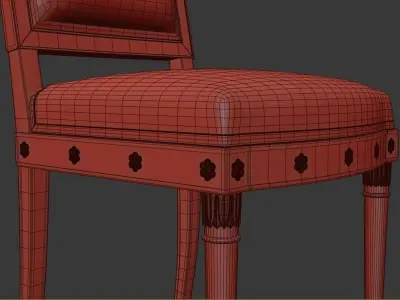 Antique Empire chair XIX 3D model