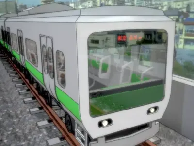 Japanese subway train 3D model