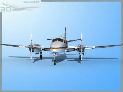 Falcon3D E90 King Air F03 3D model