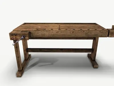 Wooden joinery machine Low-poly 3D model