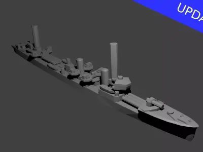 Japanese Mutsuki Class Destroyer Warship 3D print model
