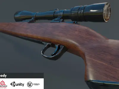 Winchester Model 70 Low-poly 3D model
