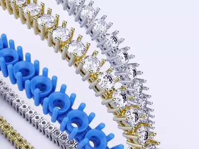 Diamond Tennis Bracelet 3D print model