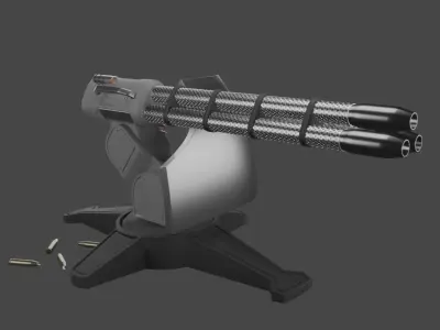 3D model turret machine gun 3D model