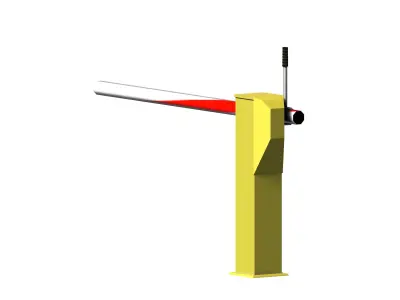 Yellow Aluminium Striped Vehicle Barrier Low-poly 3D model