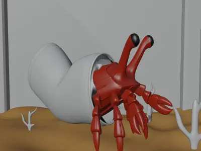 Crab UnderWater Low-poly 3D model