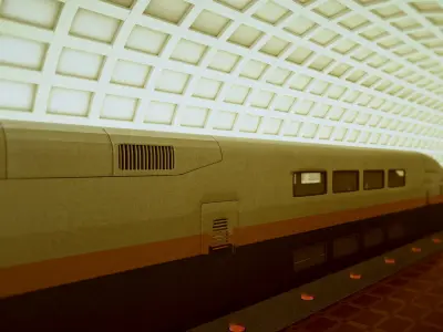 Modern subway station and tunnel design 3D model