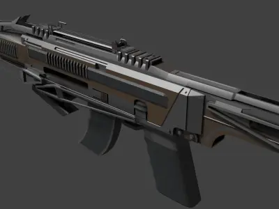 Assault Rifle Hellfire Low-poly 3D model