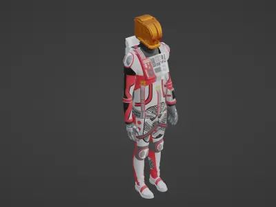 Robot Soldier - Assault Soldier Low-poly 3D model 5