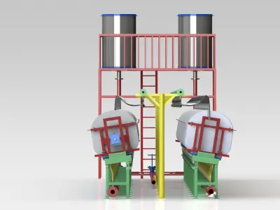 Battery Casting Line Free 3D model