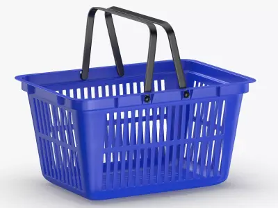 Plastic Shopping Crate 02 Blue 3D model