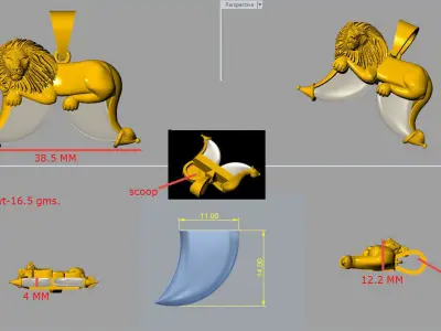 lion claw antique necklace 3D print model