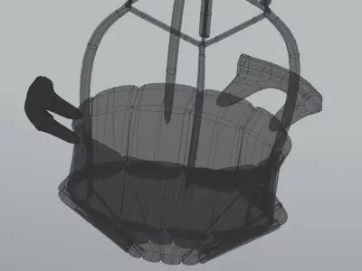 Hot air balloon Low-poly 3D model 6