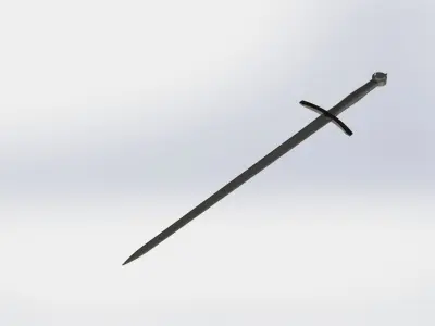 WG 7002 - Bastard sword Low-poly 3D model
