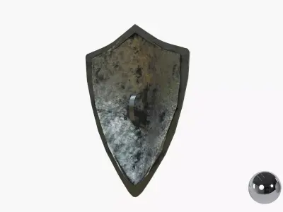 Metal old shield Low-poly 3D model