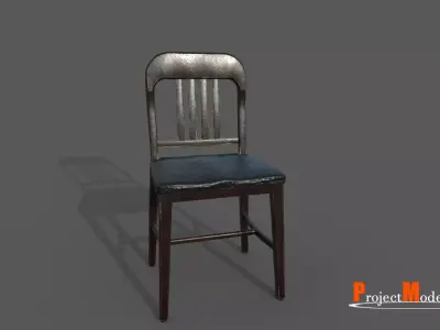Antique chair Years 1960-1970 Version 001 Low-poly 3D model