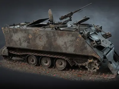 M113 APC Destroyed Game Ready Low-poly 3D model