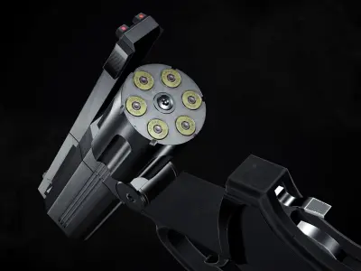 MP-412 REX Game-ready Low-poly 3D model