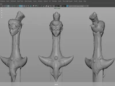 Knife of God Low-poly 3D model