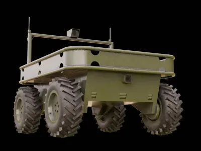 Ukrainian battle wheeled robot CRAB Low-poly 3D model