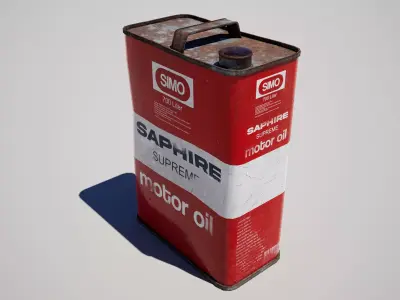  Oil Canister Pack Low-poly 3D model
