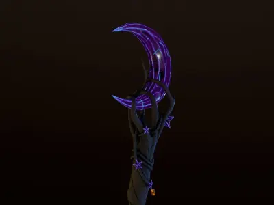 Emissive Magic Staff Low-poly 3D model