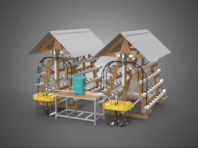 SMART IOT AUTO CONTROL NUTRIENT HYDROPONIC PLANT FARM MONITORING 3D model