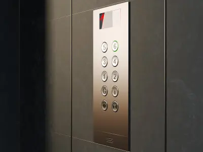Lift Elevator with Animated Buttons 3D model