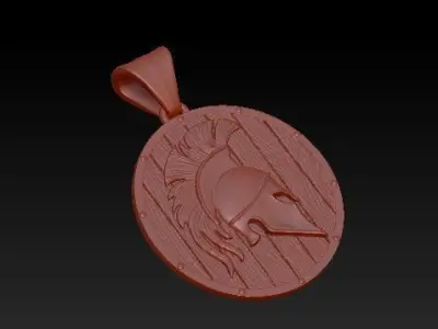 Spartan helmet shield pendant 3D print model purchase