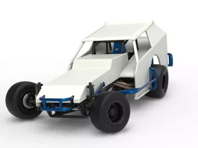 Vintage Dirt Modified stock car V8 while turning Scale 1 to 25 3D print model