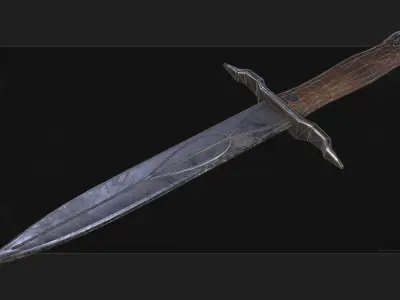 Iron Dagger Free low-poly 3D model