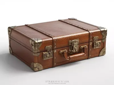 Vintage Steampunk Leather Briefcase 3D Model Low-poly 3D model