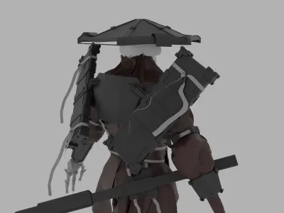 The Dead Warrior game ready  Low-poly 3D model