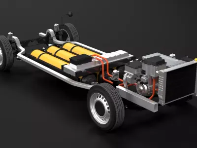 Hydrogen Fuel Cell Van Chassis 3D model