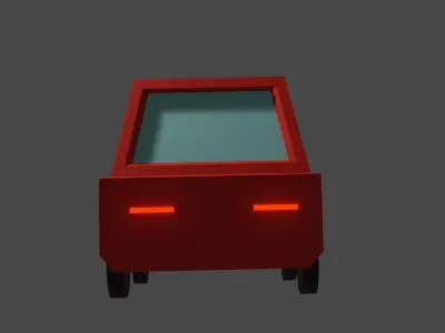 Red Low Poly Car  Free 3D model