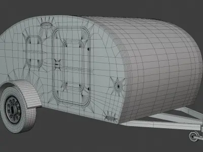 VW Multivan with caravan 3D model