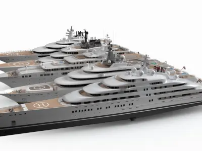  World Largest Top 5 Superyachts Collection 