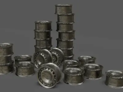 LADA Dirty Rim game ready by mkaplunow Low-poly 3D model