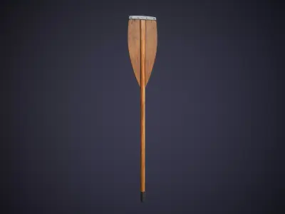 Wooden Boat Oar Low-poly 3D model