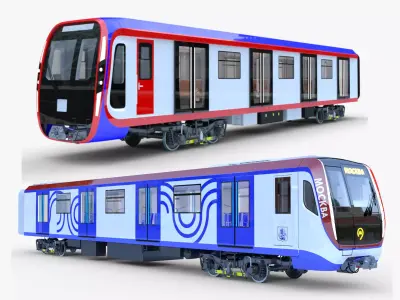 Moscow metro trains 3D Model Pack