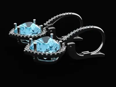 Heart shaped earrings 3D print model