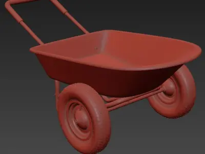Giantex Large Capacity 2-Wheel Garden Utility Wheelbarrow 3D model