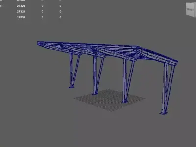 Carport Car Metall 3D model