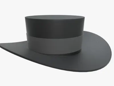 Black classic hat Free 3D model