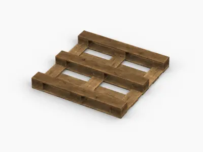 Wooden Cargo Euro Pallet Low-poly 3D model