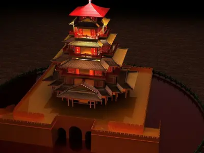 Chinese ancient house  3D model shop