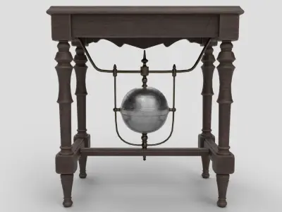 Table in the old styles Low-poly 3D model