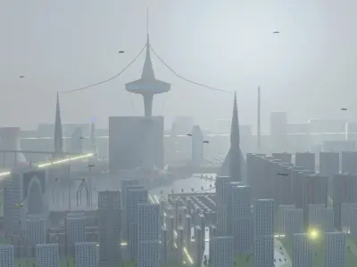 Fictional Skyscraper Free low-poly 3D model